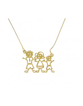 Gargantilha pai mãe e 1 filho - 0004064 Gargantilha pai mãe e 1 filho - 0004064